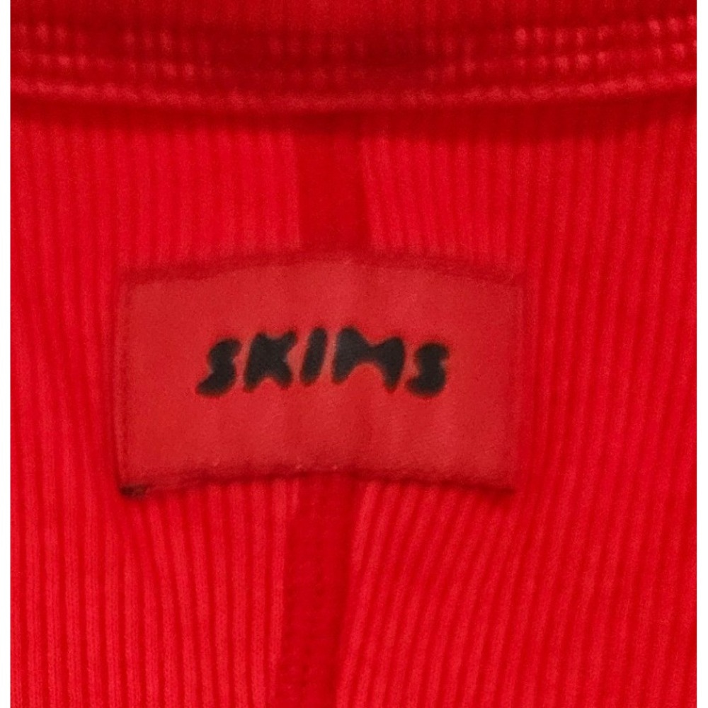 SKIMS Ribbed Onesie Women S Poppy Red Excellent Scoop Neck Sleeveless Bodysuit - Picture 4 of 9